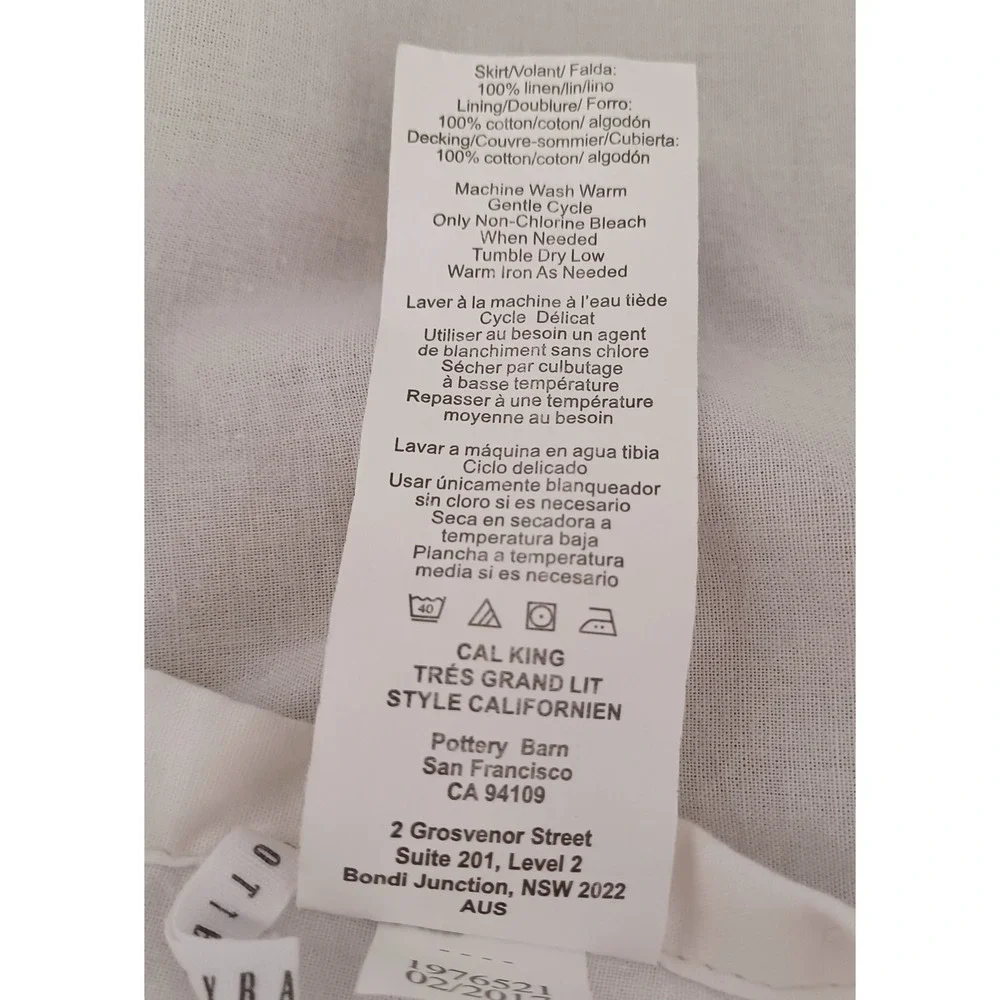 Pottery Barn Linen Bed Skirt Cal King Natural Tan 17